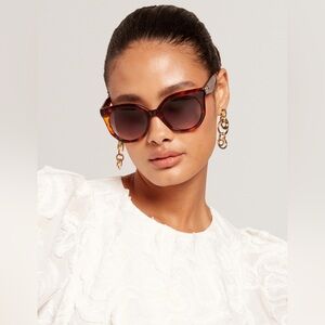 LONDON TED BAKED Cat Eye Honey Brown Tortoise Sunglasses - Vintage